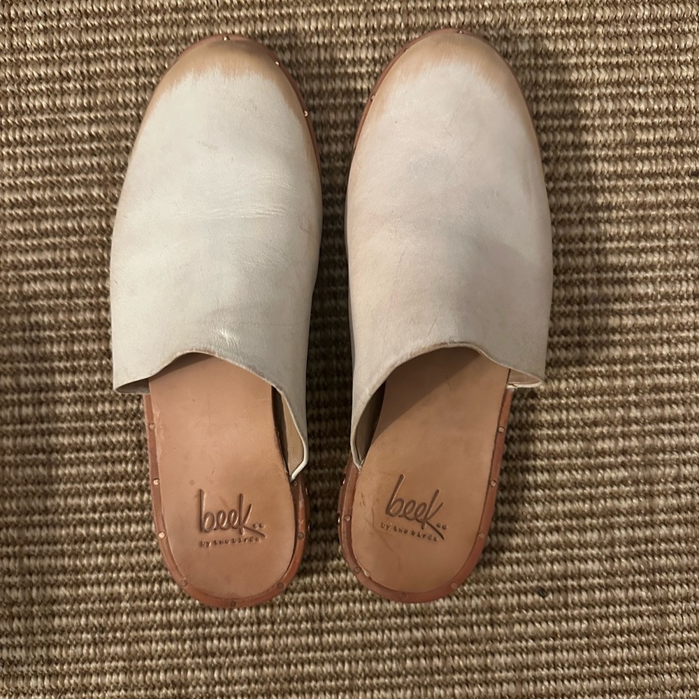Beek by Two Birds Women's Ivory Leather Mules - Picture 4 of 8